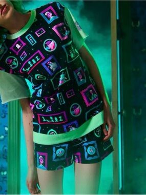 Disney Haunted Mansion Glow in the Dark Pajama Lounge Set 1X